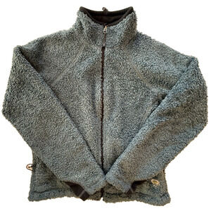 Mountain Hardwear Monkey Fleece Jacket Women’s S Blue Gray Full Zip USA Made Y2K